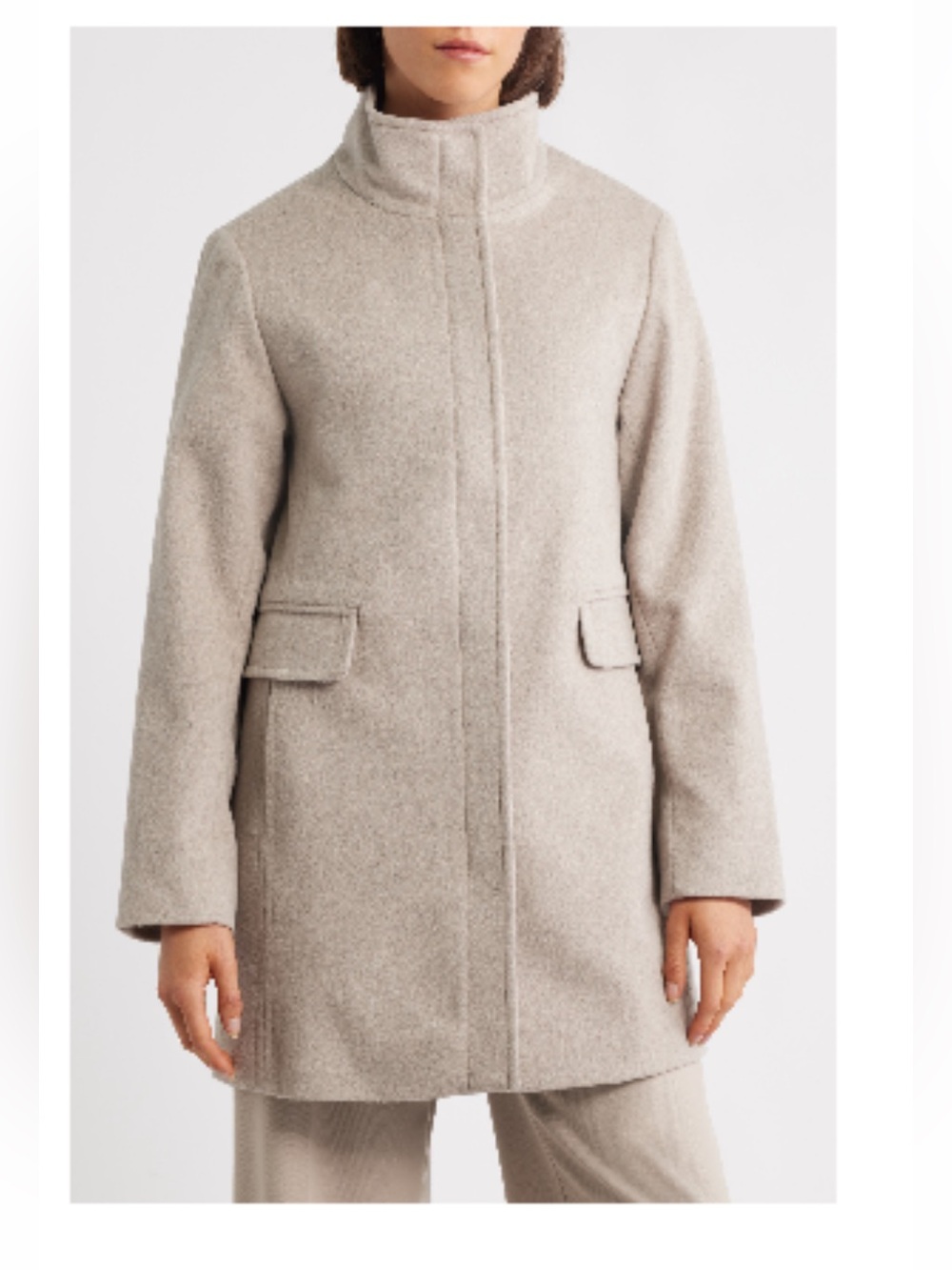 Fleurette Zoey Stand Collar Wool Car Coat USA Made Size‎ 14 NWT Luxury $1250